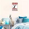 1pc Basketball Warning Metal Sign Rustic Red & White Wall Decor with Humorous Sports Message, Basketball Room Deco