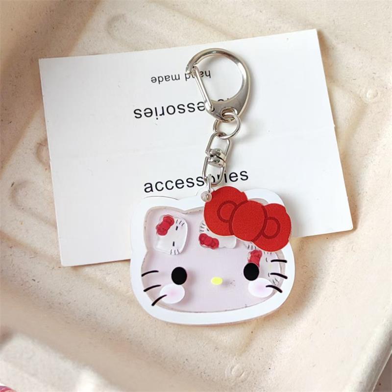 Cartoon Cute Hello Kitty Shaking It Keychain Pendant Girly Sweet Bag Hanging Ornaments Couple Backpack Acrylic Accessories Gifts