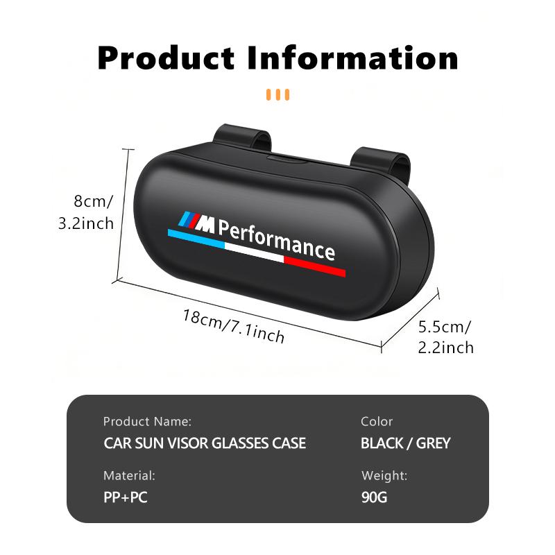 BROB8 Car Interior Universal Sun Visor Sunglasses Storage Glasses Box For BMW Performance Alpina iX7 X1 X2 M3 M6 X3 X4 X5 X6 E62