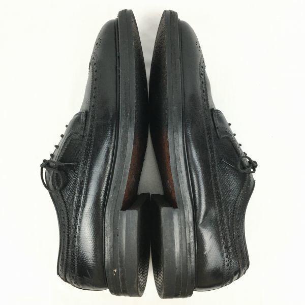 70s Vintage ANSI Z41.1-190 Steel Toe Long Wingtip Safety Shoes Black Size 7.5D / 25.5cm(USED)