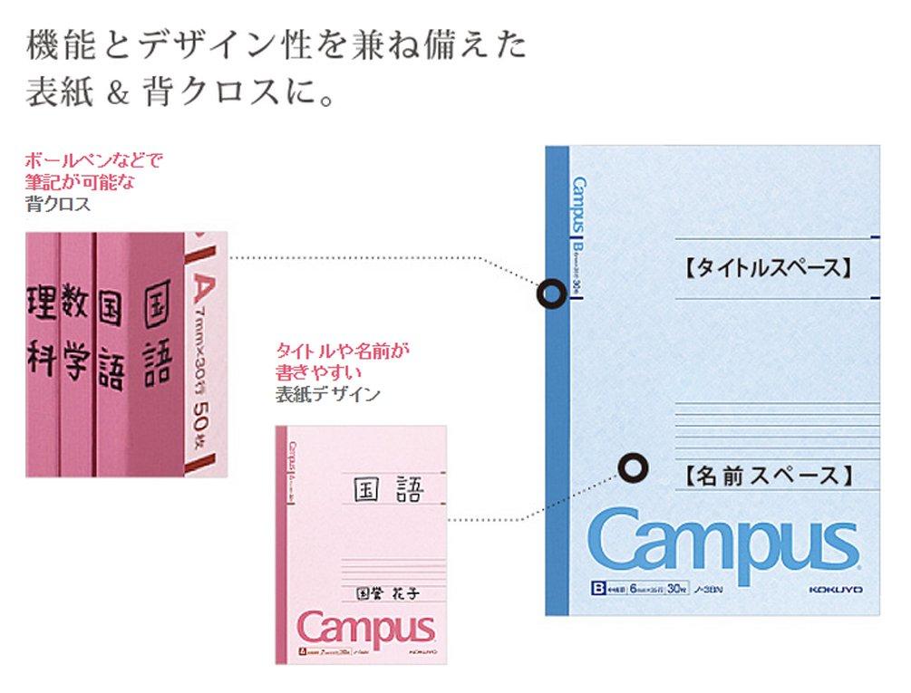 KOKUYO Campus 40 Notebook, B5, B-ruled, Sheets, 5-Pack, No-4BX5