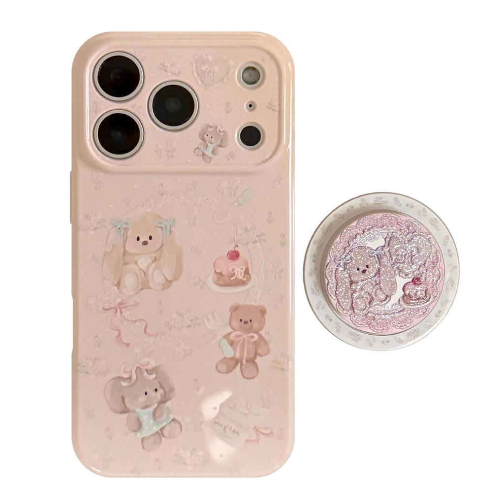 Sparkle Magnetic Stand for iPhone 17 Pro Max, 16, 15, 13 - Floral Doll Design, Soft & Girly Case