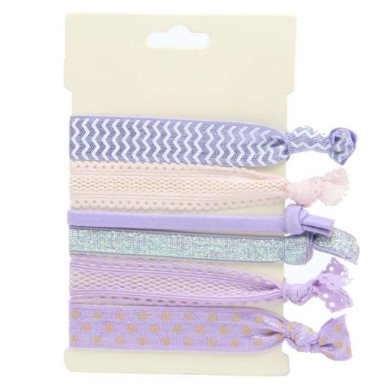 Women's Fashion Flower Printing Gilding Elastic Knot Hair Bands Ponytail Holders