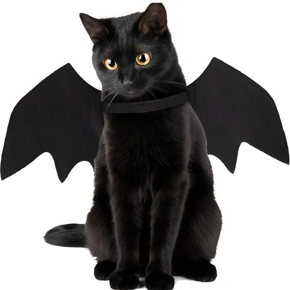 

Adjustable Black Bat Wings Soft Polyester Halloween Pet Costume, Perfect for Cats Ideal for Role-Playing and Dress-Up Fun One-size