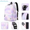 Mygreen Backpack for Elementary School Starry Sky Material Girls, Lightweight, School, Travel, Print, Water-Repellent (Green & Purple)