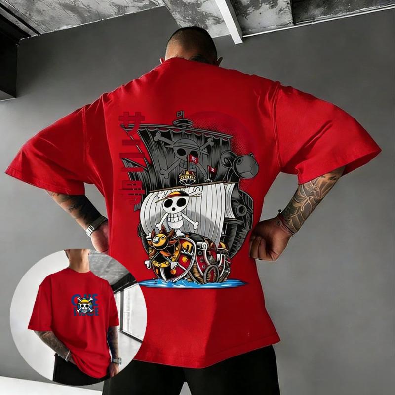 One Piece Anime T Shirt Men Women 2026 Summer Cotton Short Sleeve Tee Ship Skull Print Streetwear Casual Tops Manga Graphic Tee