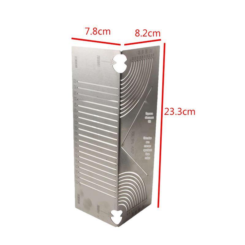 Righello multifunzione a piega a 90° per la conversione da tubo quadrato ad arco circolare