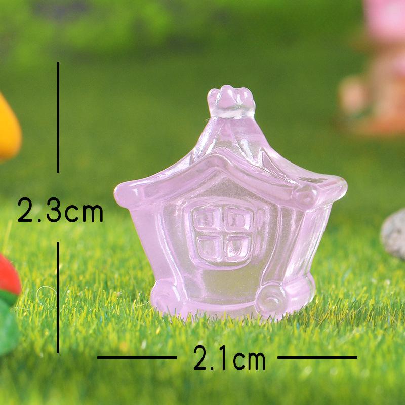 Micro-landscape Small Ornaments Luminous HouseCarriageGarden DecorationResin Mini Accessories