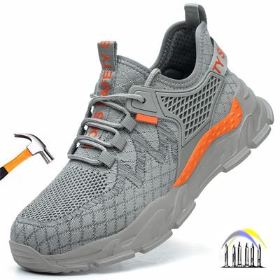 Electrician Summer Safety Shoes Lightweight Comfortable Work Sneakers For Men Industrial Non-Slip Work Shoes With Plastic Toe