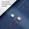 D Color  Real 2-4CT Emerald Cut Moissanite Pendant Necklace for Women S925 Silver Diamond Neck Chain Necklaces Fine Jewelry