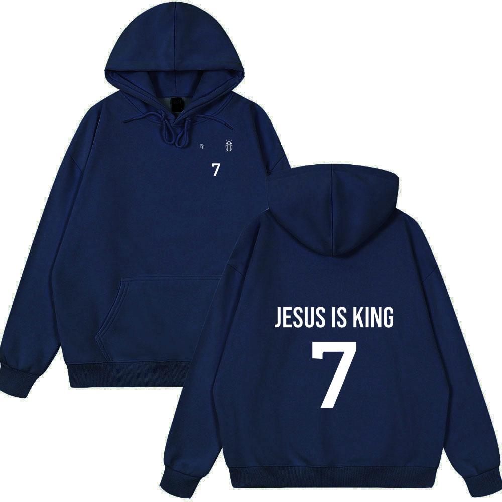 Jesus Is King 7 Christian Bible Verse Hoodies Men Women Clothing Fashion Harajuku Sweatshirts Fleece Casual Long Sleeve Clothes