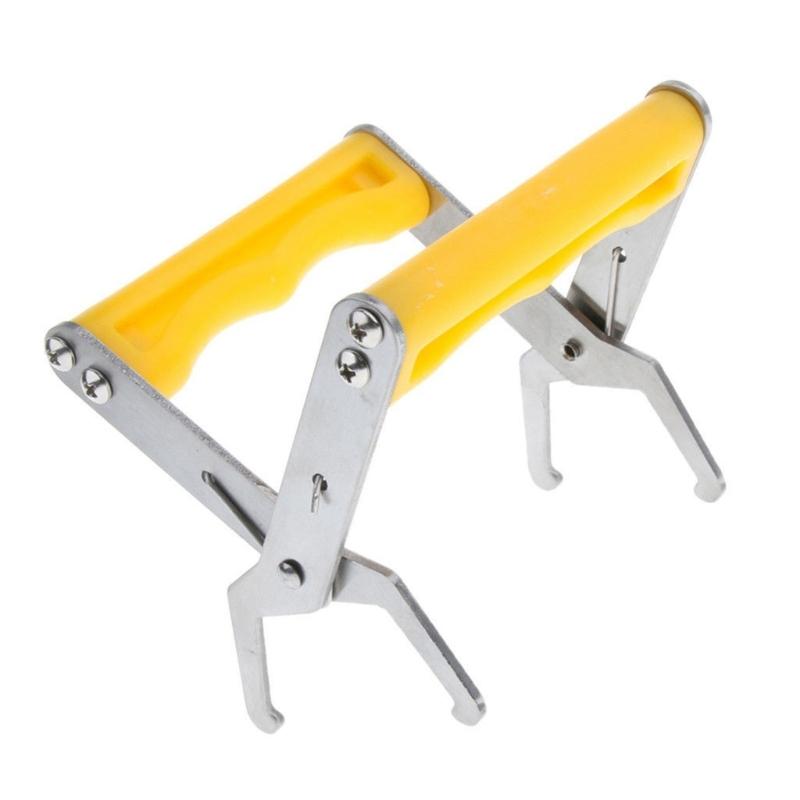 Efficient Beekeeping Apiary Essential Tool Stainless Steel Frame With Bright Yellow Plastic Handle For Secure Lifting