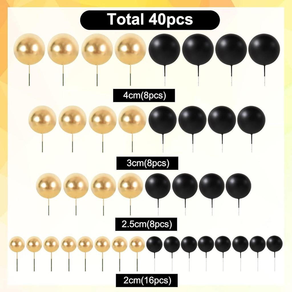 40 Pcs Cake Decoration Foam Balls: DIY Christmas Party Cake Toppers