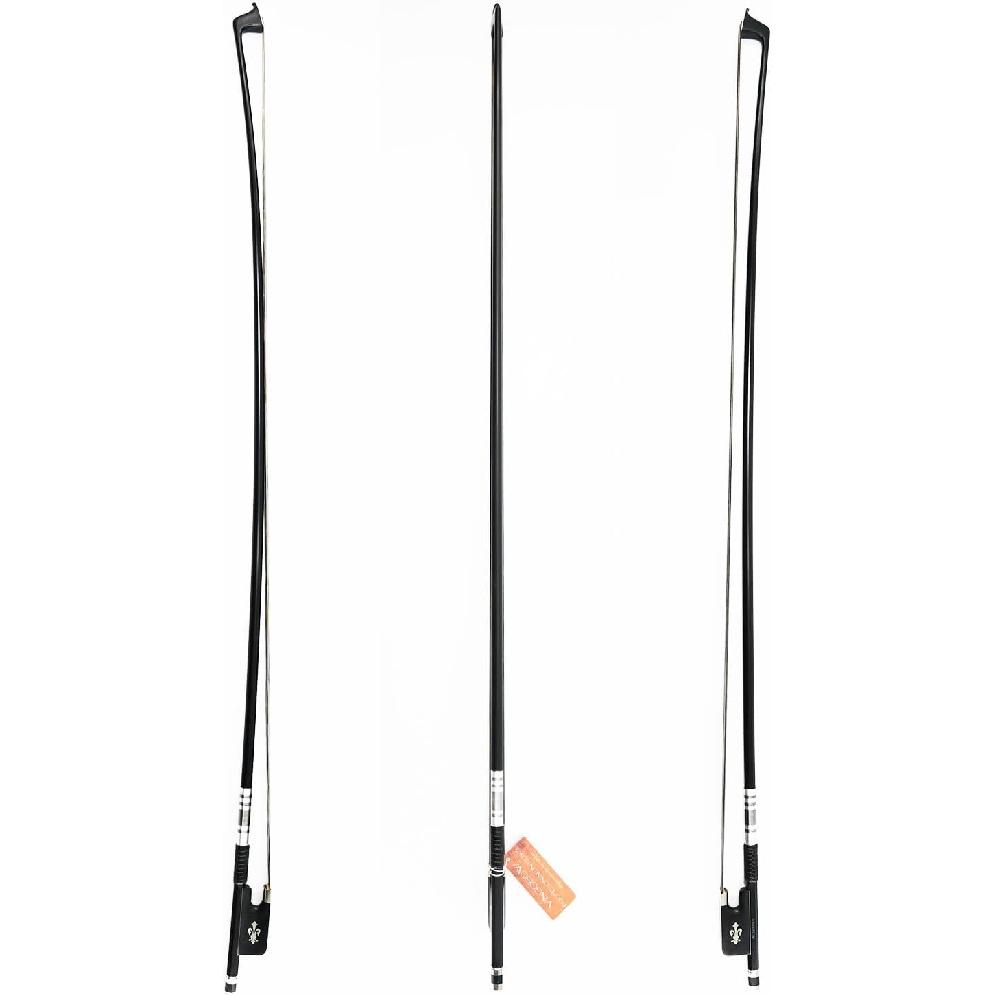 New Model 4/4 Full Size Viola Bow Advanced Carbon fiber Bow with Black Hair and White Hair Mixed Unique Design