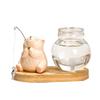 Mini Plant Propagation Station, Hydroponic Glass Vase with Cute Animals Figurine, Home Office Desks Aesthetic Decorations, Gift for Women Plant