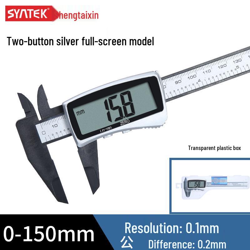 Syntek Electronic Digital Vernier Caliper, 0-150mm, Full Screen Plastic Measuring Tool for Jewelry and Crafts