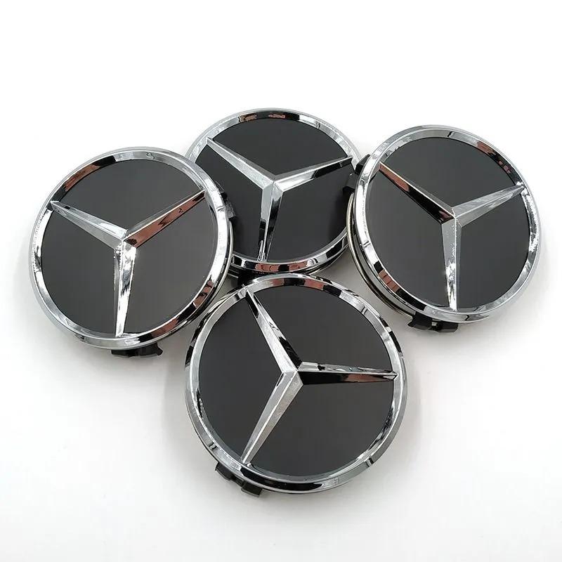 

4pcs 75mm Wheel Center Caps Badge Logo Car Hub Cover for Mercedes Benz AMG E C GLC Class E200 E400 E63 W213 S550 S560 C260 A200
