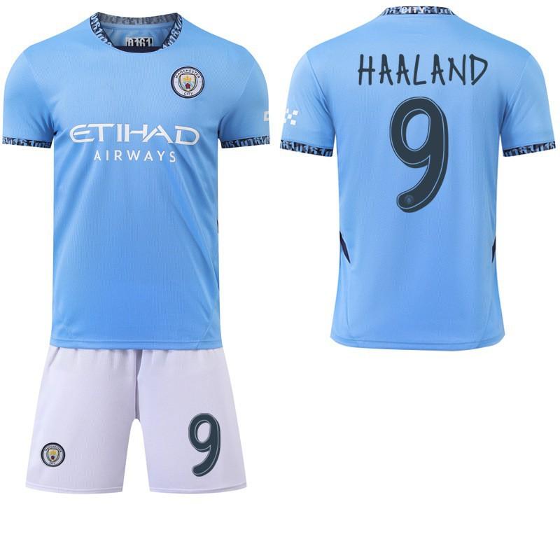 2425 Manchester City's Home Jersey Football Uniform Champions League Font No. 9 Harland 17 De Braunet New