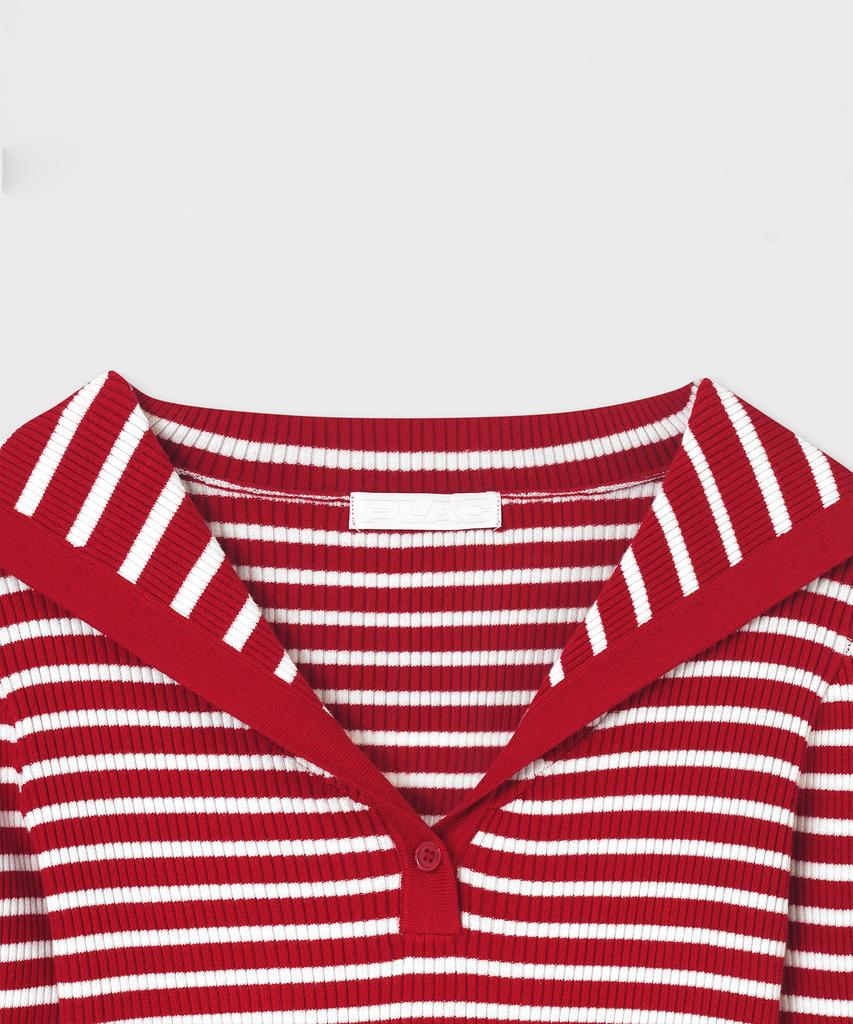 PLAC WOMEN Striped Sailor Collar Knit 2 Colors