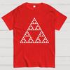 Sierpinski-Dreieck Fraktal Unisex 100% Baumwolle Sommer Lässig Kühl Locker T-Shirt