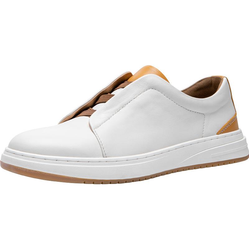 Men'S Shoes Round Head Leather Board Shoes British Business Men'S Leather Shoes Fashion Trend Casual Sports Shoes One Pedal