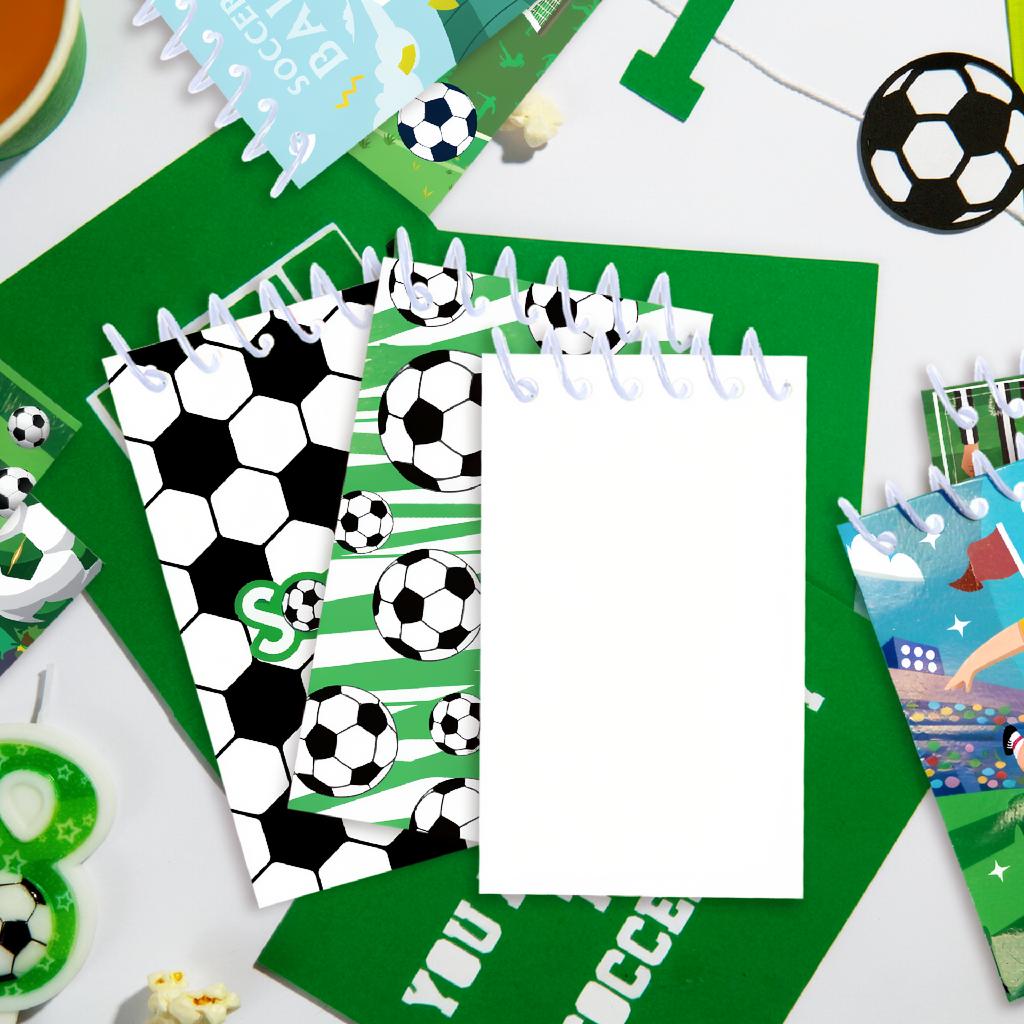 8pcs Soccer Football Spiral Notepad Sports Goal Mini Memo Pad Note Book Journal Student School Stationery Boy Party Favor