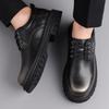 Casual thick soled men's leather shoes Retro designer high quality style Trendy street walking Daily leisure and business
