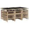 VidaXL Ensemble à Manger de Jardin avec Coussins 11 pcs, Table et Chaises à Dossier Rabattable, Meubles d'Extérieur Patio 3210972