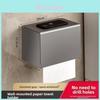 Aluminum Alloy Bathroom Paper Holder With Nodrill Mount For Toilet And Shower Storage