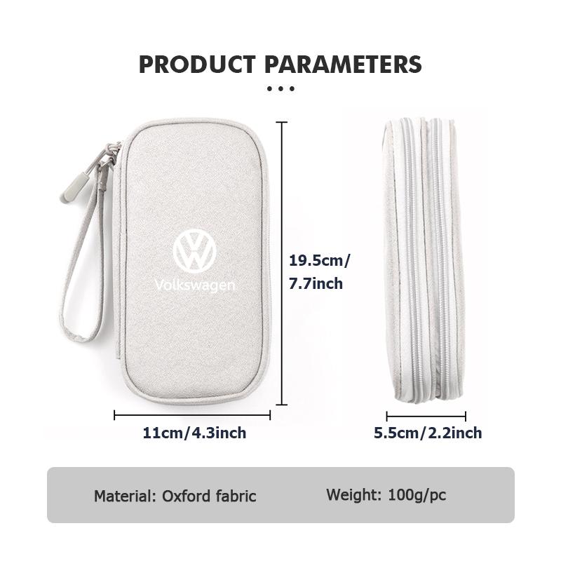 2026 Hot For Volkswagen VW Car Storage Bag Earphone USB Data Cable Travel Organizer For Volkswagen VW Polo Jetta Sagitar Magotan