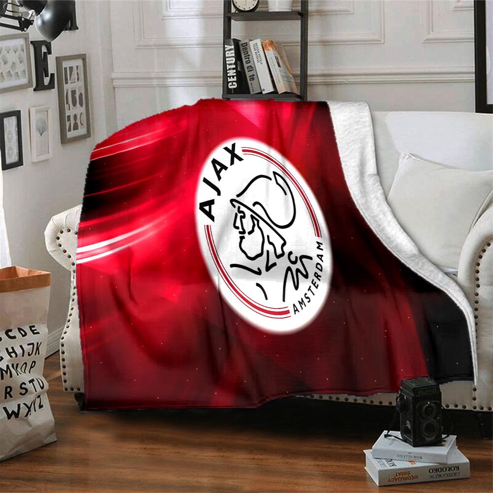 Coperta in Flanella con Stemma Ajax Amsterdam, Morbido Poliestere, Design Moderno, Per Tutte le Stagioni per Campeggio, Viaggi, Regali per le Feste o Compleanni