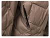 Women's Lightweight Collarless Down Jacket with Diamond Pattern - 2024 Autumn/Winter Collection, Casual V-Neck Layer.