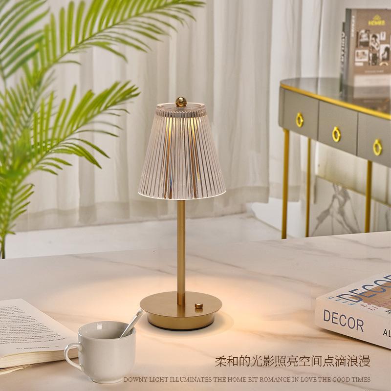 LED Table Lamp Touch Sensor USB Rechargeable Night Light 3 Color Wireless LED Bedside Lamp Atmosphere Restaurant Hotel Bar