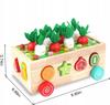 Sorter Montessori Carrello in Legno Verdura Insetti Tirare Giocattolo Educativo 3+