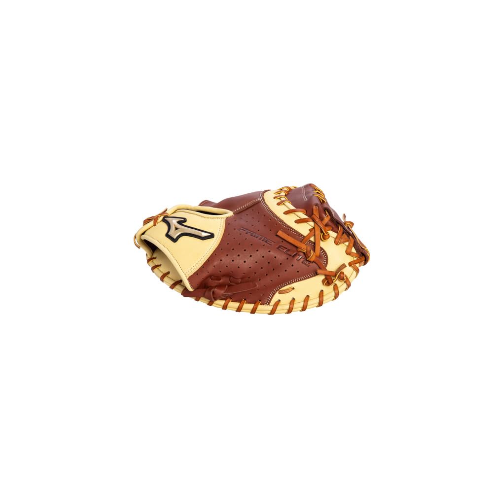 Mizuno Prime Elite Baseball US Size Exclusive To Mizuno Direct Stores Glove, Specification, Catcher's Glove, 33.5 Inches, Brown/Blonde, 1AJCU02200,
