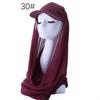 Polyester Womens Scarf Hat Set With Solid Color Design For All Seasons