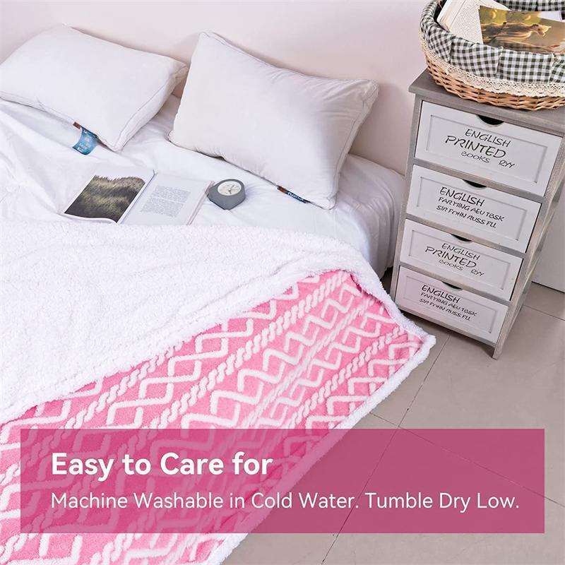Extra Thick Soft Fleece Blanket With Jacquard Winter Office Nap Cozy Throw Bedding In Nordic Style