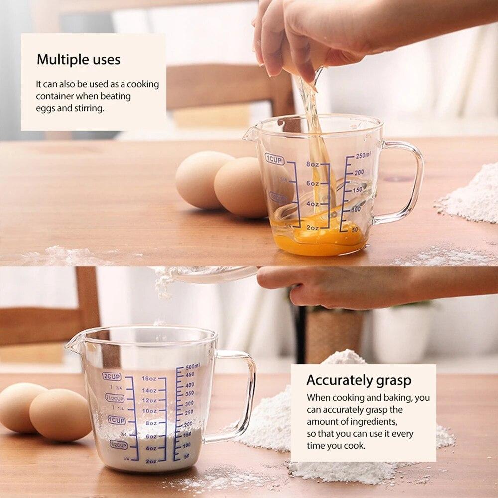 Borosilicate Glass Measuring Cup Clear Scale Transparent Mug Espresso Coffee Juice Single-mouthed Drinkware Cup