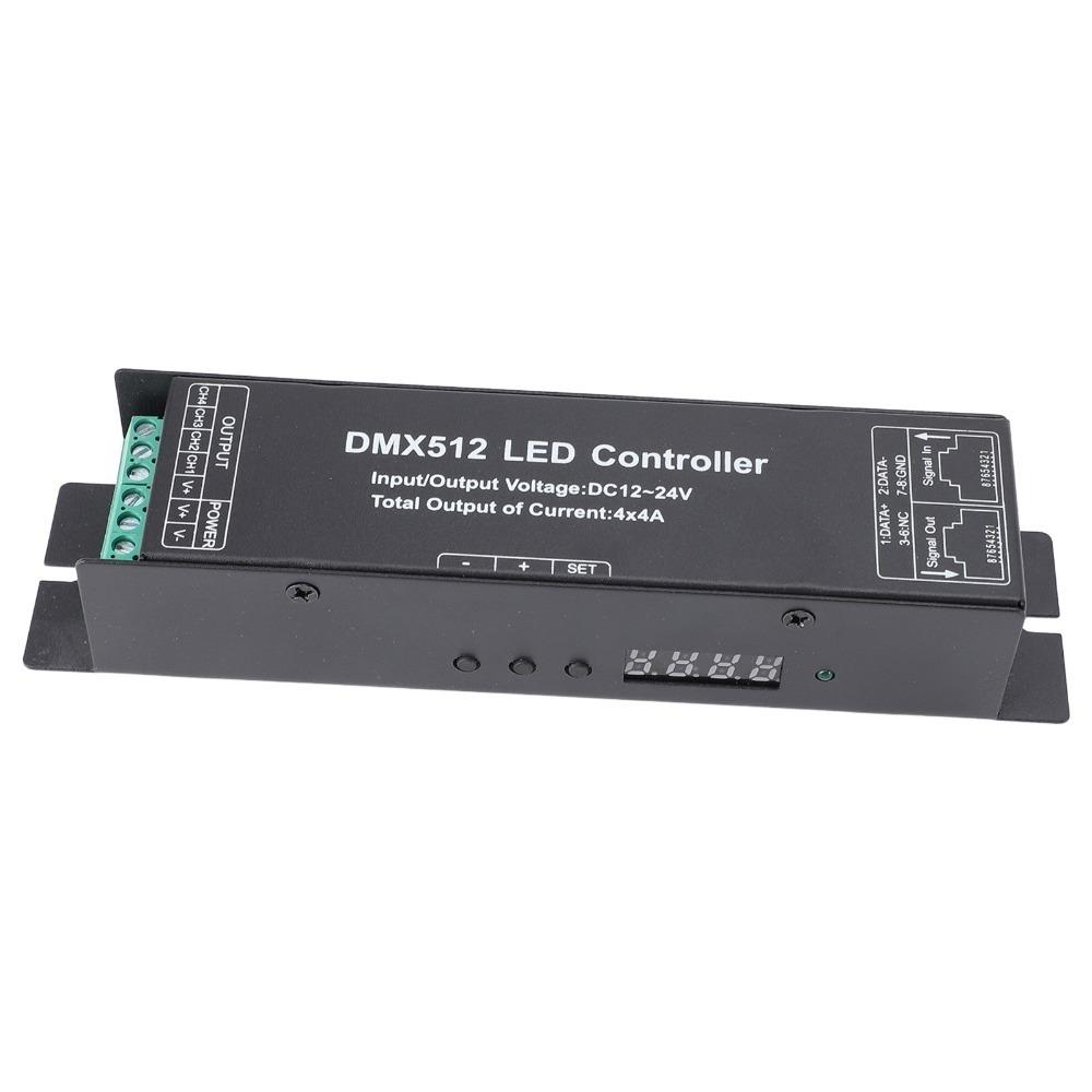 4 Channel LED Strip Controller 16A DMX Dimmer Driver Easy DMX512 Decoder Stage Lighting