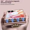 GKK For Motorola Razr 50 Ultra 5G Hard PC Kickstand Phone Case Magnetic Hinge Protection Cover with Small Screen Film