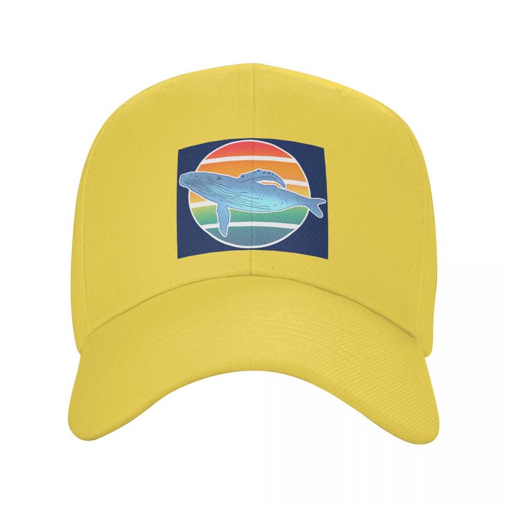 Cartoon Whale Ocean Animal Sunset Print Baseball Caps Fashion Men Women Hats Adjustable Cap Streetwear Baseball Hat Casquette