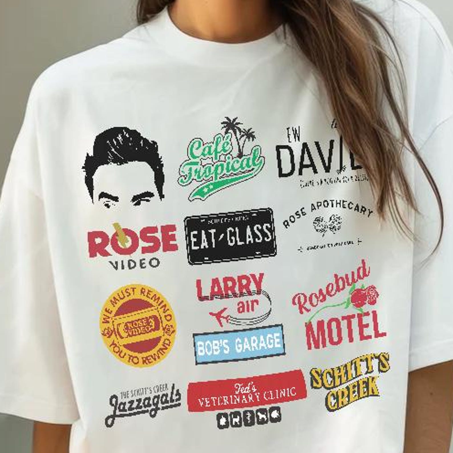 Schitt s Creek Collage Shirt: David Rose Fan Tee L