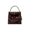 Lee Radziwill Krokodilprägung Gold Logo Verschluss Leder Doppellagig Schulter Crossbody Tragetasche Groß Damen Taschen 74613-206