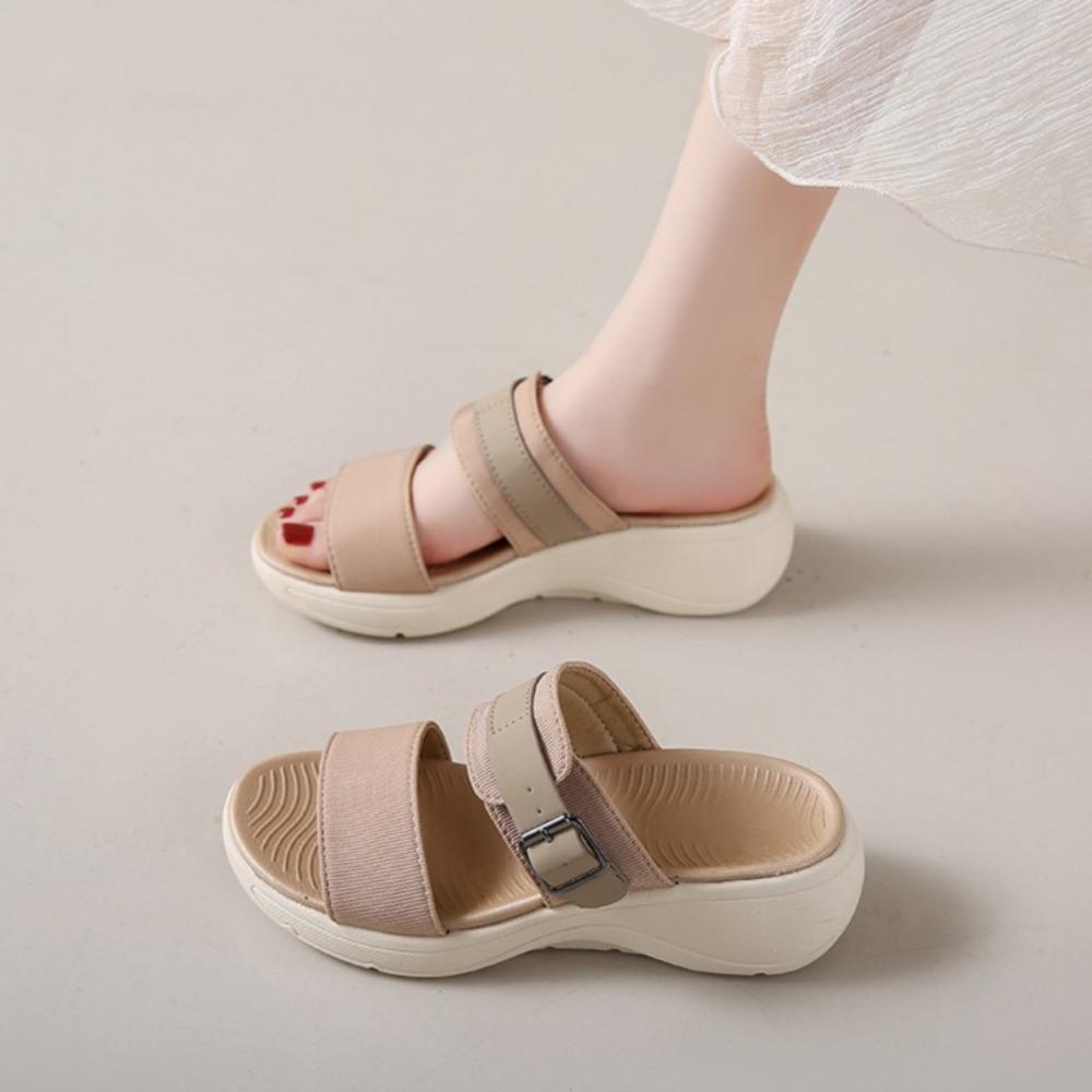 Platform Slippers Large Size Thick Soled Slippers Women's Summer Outdoor New Versatile Lightweight Women's Sandals Mesh Slippers