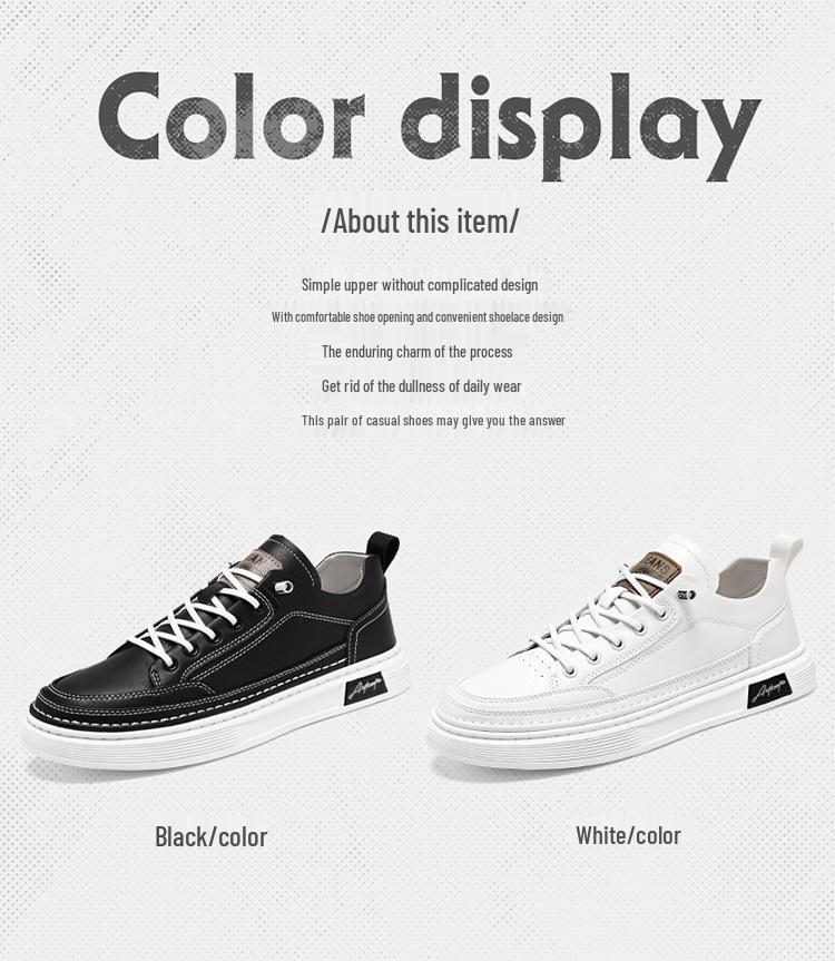 Men's Breathable White Sneakers - Korean Style Casual Flats