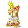 Stadt Bausteine Obstladen Blumengeschäft Hausmodell Set Desktop Deko Kinder DIY Spielzeug Weihnachts- Geburtstagsgeschenk