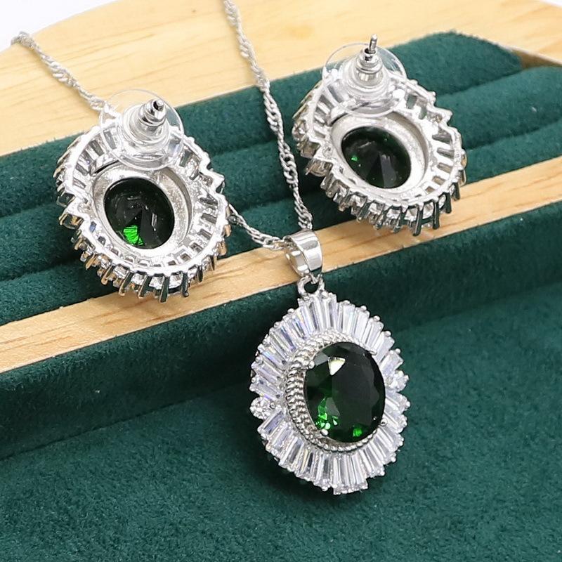 Lady Ring Necklace Earring Bracelet Set Full of Diamond Lady Jewelry Set
