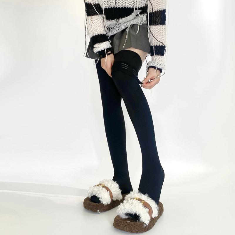 Thigh Over-Knee Socks, Fleece Thickened Silicone Non-Slip Knee Socks, Thigh Root Socks, Winter Warm High-Tube Stockings