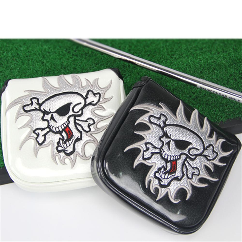 Pu+ Thick Fleece Golf-sports Putter Cover Square Club Head Cover Skull Pattern Universal Golf-sports Club Head Covers Accessory