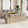VidaXL Garden Furniture Set with Cushions 7 Pcs Beige Braided Resin 3327335